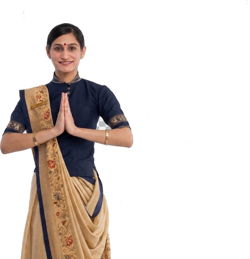 Hotel professional welcoming guests